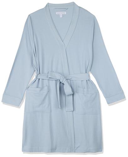 Amazon Essentials Women's Lightweight Waffle Mid-Length Robe (Available in Plus Size), Dusty Blue, X-Large