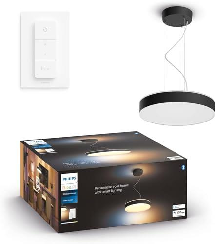 Philips Hue New Enrave White and Colour Ambiance Ceiling Pendant Smart Light [Black] Suitable for Kitchen, with Bluetooth, Compatible with Alexa, Google Assistant and Apple Homekit (915005998101)