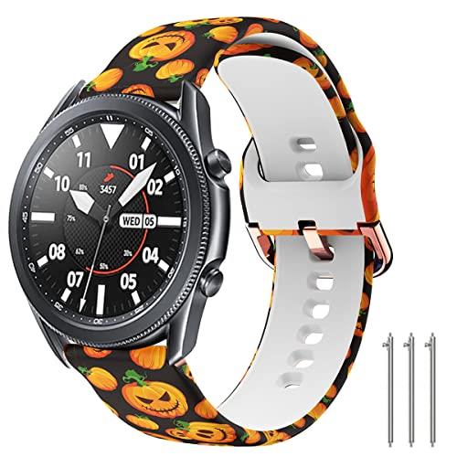 TOOLAIK Floral 22mm Silicone Watch Band for Samsung Galaxy Watch 3, 45mm/Gear S3 Frontier/Classic, Quick Release, Multiple Pattern Print, Unisex