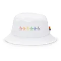 Original Penguin Rainbow Logo Cotton Twill Bucket Hat, White
