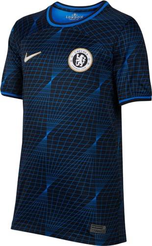 Nike 2023-2024 Chelsea Away Football Soccer T-Shirt Jersey (Kids), Soar/Club Gold/White, LB 30-32" Chest (75/81cm)