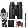 Leica 10x42 Ultravid HD-Plus Binoculars (40094) + Backpack + Full Size Monopod + Cleaning Set + 2 x Cap Keeper + Neck Strap