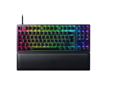 Razer Huntsman V2 Tenkeyless (Purple Switch) - Optical Gaming Keyboard Without Numeric Keypad (Clicking Optical Switches, Doubleshot PBT Keycaps, Wrist Rest) QWERTZ DE Layout | Black