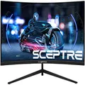 Sceptre Curved 24" FHD 1080p Gaming LED Monitor R1200 HDMI DisplayPort 165Hz 144Hz FreeSync G-Sync Compatible, Edgeless Build-in Speakers Machine Black 2021 (C248B-1858RN)