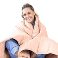 Luna Weighted Blanket for Adults | Individual Use | 11kg - 152x203cm - Double or King Size Bed | 100% Oeko-Tex Natural Cooling Cotton & Glass Beads | Heavy Cool Weight | Peach