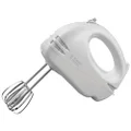 Russell Hobbs Food Collection Electric Hand Mixer with 6 Speeds, Easy release button, Fingertip speed control, Chrome beaters, Wrap around cord storage, 125W, 14451, White
