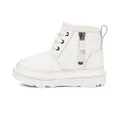 UGG Kid's Neumel II Boot, White/White Leather, 12 Little Kid
