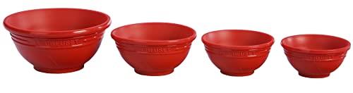 Le Creuset Silicone Prep Bowls, Set of 4, Cerise (Cherry Red)