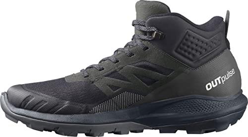 Salomon Men's Outpulse Mid Gore-tex Hiking Boots Climbing Shoe, Black/Ebony/Vanilla Ice, 11.5