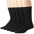 Amazon Essentials Men's Solid Dress Socks, 5 Pairs, Black, 13-15