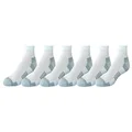 Amazon Essentials Men's Performance Cotton Cushioned Athletic Ankle Socks, 6 Pairs, White, 6-12