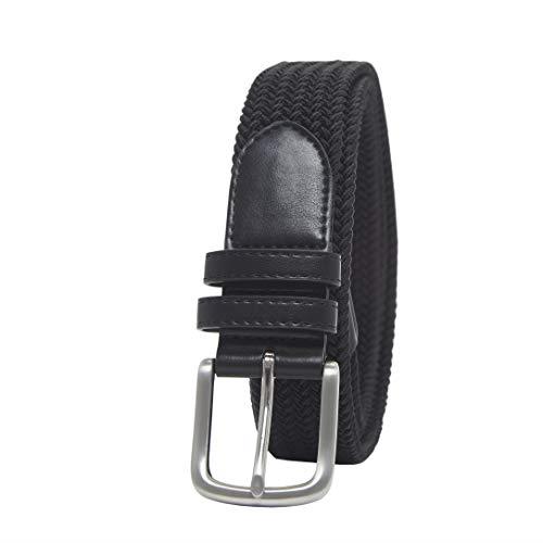 Amazon Essentials Men's Stretch Woven Braid Belt, Black, 30