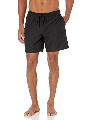 Amazon Essentials Men's 7" Quick-Dry Swim Trunk, Black, Small