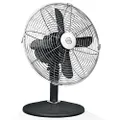 Swan 30cm Retro Desk 3Speed Summer Cooling Adjustable Air Oscillating Fan BLK