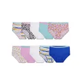 Fruit of the Loom Girls' Tag Free Cotton Brief Underwear Multipacks, Brief - 10 Pack - White/Stripes/Animal Print, 6