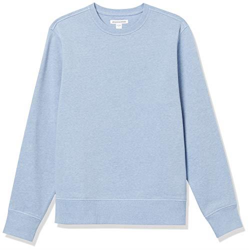 Amazon Essentials Crewneck Fleece Sweatshirt, Light Blue Heather, S