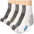 Amazon Essentials Men's Performance Cotton Cushioned Athletic Ankle Socks, 6 Pairs, Grey/White, 6-12