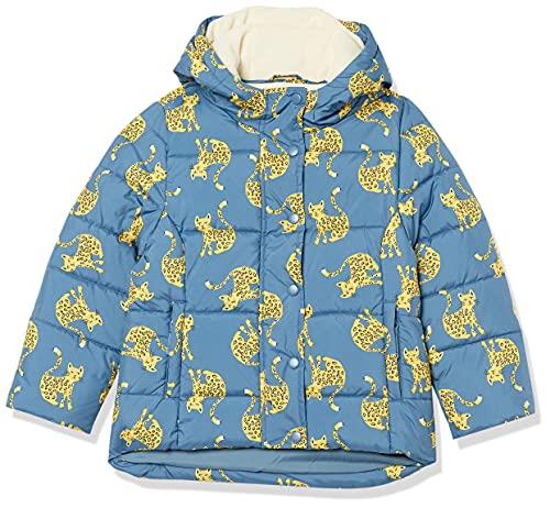 Amazon Essentials Girls' Heavyweight Hooded Puffer Jacket, Blue Cat, Small