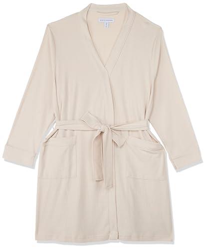 Amazon Essentials Women's Lightweight Waffle Mid-Length Robe (Available in Plus Size), Beige, XX-Large