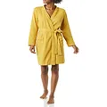 Amazon Essentials Women's Lightweight Waffle Mid-Length Robe (Available in Plus Size), Mustard Yellow, X-Large