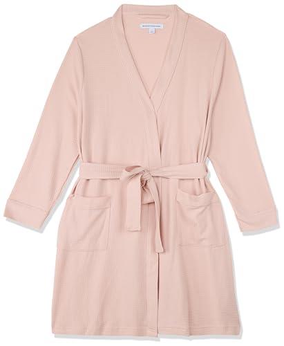 Amazon Essentials Women's Lightweight Waffle Mid-Length Robe (Available in Plus Size), Pale Pink, XX-Large