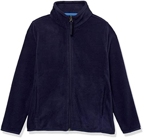 Amazon Essentials Boys' Polar Fleece Full-Zip Mock Jacket, Navy, X-Small