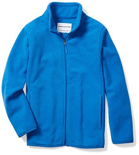 Amazon Essentials Boys' Polar Fleece Full-Zip Mock Jacket, Blue, Small
