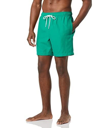 Amazon Essentials Men's 7" Quick-Dry Swim Trunk, Green, Large