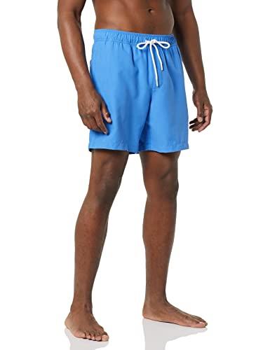 Amazon Essentials Men's 7" Quick-Dry Swim Trunk, Blue, Large