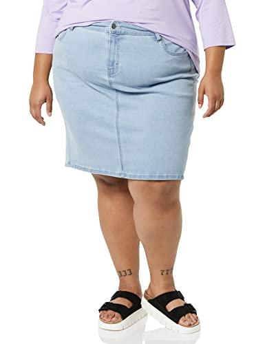 Amazon Essentials Women's Classic 5-Pocket Denim Skirt (Available in Plus Size), Light Wash, 20