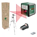 Bosch Laser Lines Quigo Plus with Tripod (Easy Alignment at Equal and Variable Distances Thanks to Markings on The Laser line, in e-Commerce Cardboard Box)