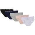 Bonds Girls' Underwear Bikini Brief, Black/White/Grey/Nude/Navy (5 Pack), 3/4