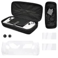 6 in 1 Accessories Kit for Asus Rog Ally, Handheld Case with TPU Clear Protective Case Cover for Rog Ally, Carrying Bag with 2 Pcs Screen Protector for Rog Ally Accessories Bundle