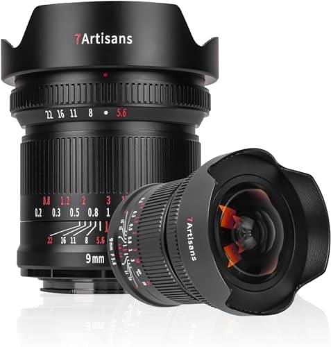 7artisans 9mm F5.6 Full Frame 132° Wide-Angle Lens, Nearly Zero Distortion, 0.2m Minimum Focusing Distance, Compatible for Sigma FP, for Panasonic S1 S1H S5, Leica SL SL2