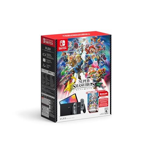 Nintendo Switch OLED Model: Super Smash Bros. Ultimate Bundle (Full Game Download + 3 Mo. Nintendo Switch Online Membership Included)
