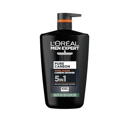 L'Oréal Paris Men Expert Pure Carbon, 5 in 1 Shower Gel, For Face, Body, & Hair, 1L
