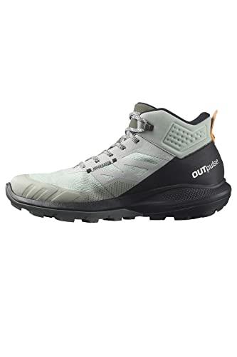 Salomon Men's OUTPULSE Mid Gore-Tex Hiking Boots for Men, Wrought Iron/Black/Vibrant Orange, 11.5 US