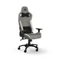 CORSAIR T3 Rush Fabric Gaming Chair (2023) – Racing-Inspired Design – Soft Fabric Exterior – Padded Neck Cushion – Memory Foam Lumbar Support – Adjustable Seat Height – Grey & White