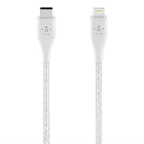 Belkin F8J243bt04-WHT Belkin Boost↑Charge USB-C Cable with Lightning Connector + Strap (Made with DuraTek), White, 4 ft/1.2 m