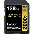 Lexar Professional 2000x SD Card 128GB, SDXC UHS-II Memory Card, Up to 300MB/s Read, for DSLR, Cinema-Quality Video Cameras (LSD2000128G-BNNAG)