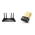 TP-Link AX1500 Wi-Fi 6 Router, Dual-Band (Archer AX1500) and TP-Link Bluetooth 4.0 Nano USB Adapter - Support Windows 10/8.1/8/7/XP (UB400)