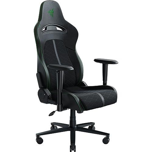 Razer Enki X Essential Gaming Chair: All-Day Comfort - Built-in Lumbar Arch - Optimized Cushion Density - Dual-Textured, Eco-Friendly Synthetic Leather - Adjustable 152-degree Recline - Black