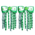St Patricks Green Ribbon Hair Bows Clip Girls Shamrock Clover Cheer Bowknot Alligator Barrette Cute Korker Curly Hairpins Kids Irish St Patty Holiday Party Dress Outfit Decor Accessory Gift