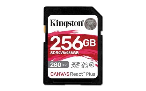 Kingston Canvas React Plus V60 SD 256GB SDXC UHS-II 280R/150W U3 V60 for Full HD/4K