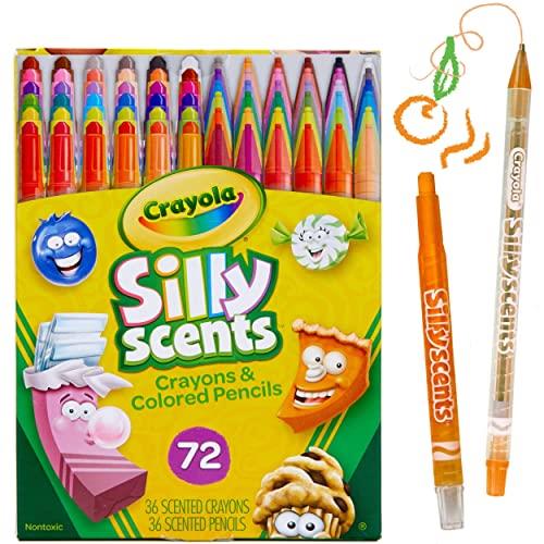 Crayola Silly Scents Twistables Crayons & Coloured Pencils, 36 Scented Crayons, 36 Scented Pencils, No Sharpening Needed, Just Twist Up!