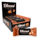 Blessed Vegan Protein Bars - Plant Based Protein Bars Low Calorie High Protein Meal Replacement Bar - Dairy Free, Nutritious Vegan Snacks - 12 Pack Salted Caramel