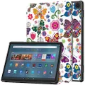 LANHOMEX Case for Amazon Fire Max 11 case 2023 11 Inch,Quality PU Leather，Triple fold Bracket Function,Fire Max 11 Cover，Beautiful, Ultra-Lightweight.(Butterfly)