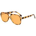 YDAOWKN Classic Vintage Aviator Sunglasses for Women Men Large Frame Retro 70s Sunglasses UV400, Dot Leopard Yellow, 1 Pack