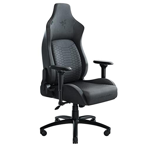 Razer Iskur XL Fabric Gaming Chair: Ergonomic Lumbar Support System - Ultra-Soft, Spill-Resistant Fabric Foam Cushions - 4D Armrests - Engineered to Carry- Foam Head Cushion - Dark Gray