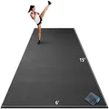 Gorilla Mats Premium Extra Large Exercise Mat - 15' x 6' x 1/4" Ultra Durable, Non-Slip, Workout Mat for Instant Home Gym Flooring – Works Great on Any Floor Type or Carpet – Use With or Without Shoes